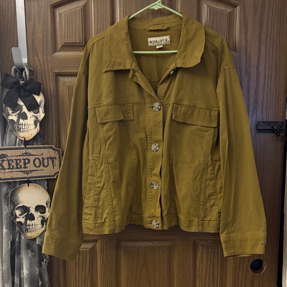 Ava & Viv Olive Green Jean Jacket